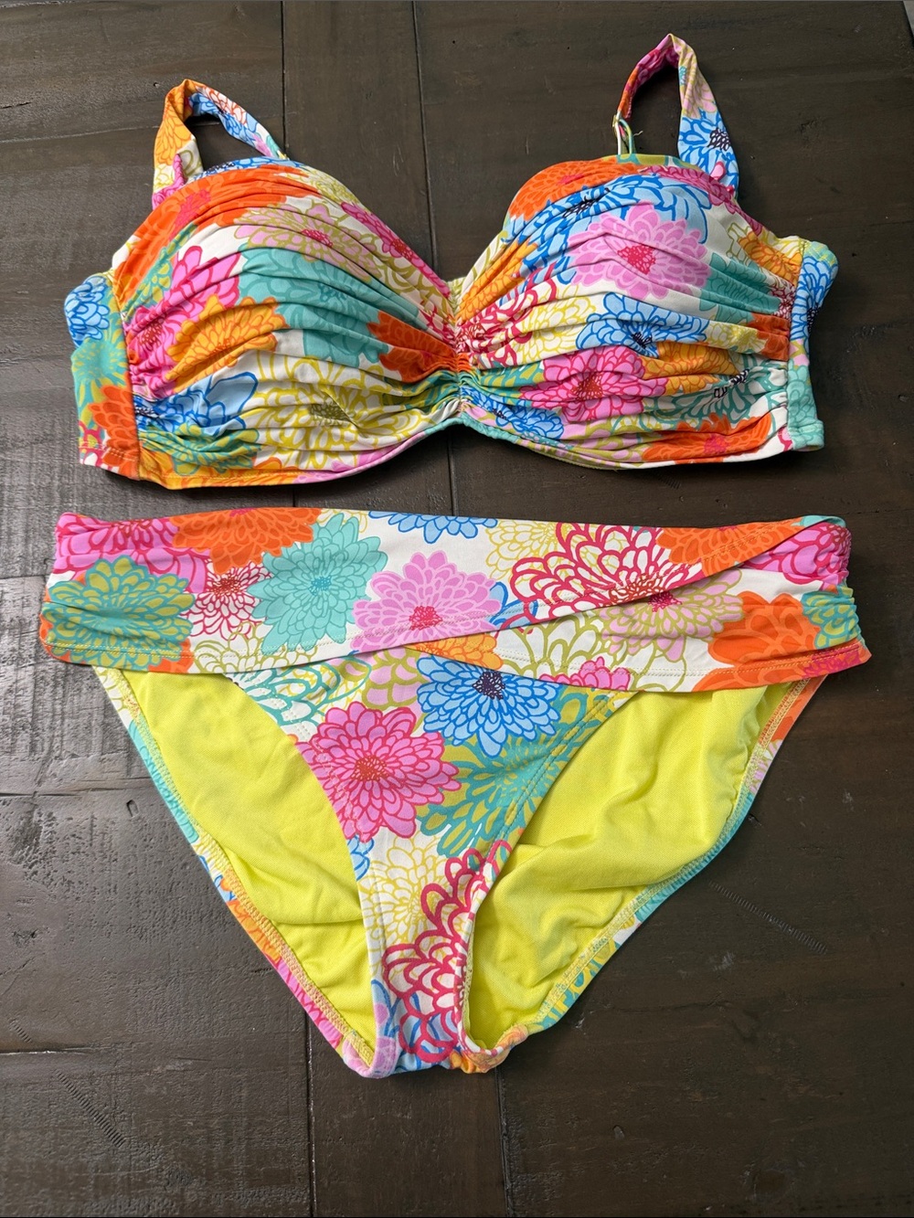 Bleu Rod Beattie Floral Multi-Color Two-Piece Bikini Set